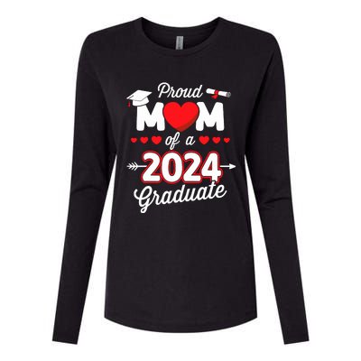 Proud Mom Of A Class Of 2024 Graduate Senior Graduation Womens Cotton Relaxed Long Sleeve T-Shirt