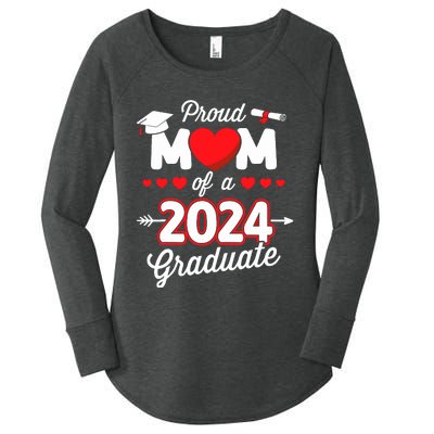 Proud Mom Of A Class Of 2024 Graduate Senior Graduation Women's Perfect Tri Tunic Long Sleeve Shirt