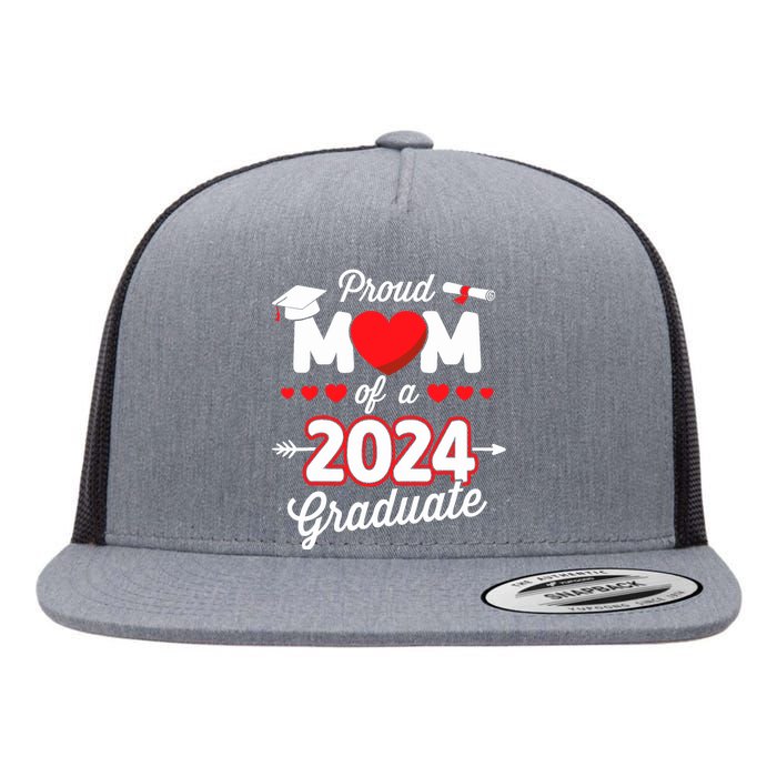 Proud Mom Of A Class Of 2024 Graduate Senior Graduation Flat Bill Trucker Hat