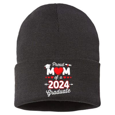 Proud Mom Of A Class Of 2024 Graduate Senior Graduation Sustainable Knit Beanie