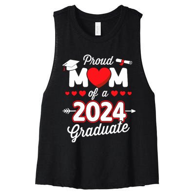 Proud Mom Of A Class Of 2024 Graduate Senior Graduation Women's Racerback Cropped Tank