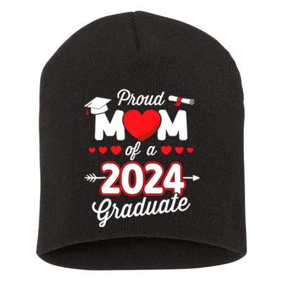 Proud Mom Of A Class Of 2024 Graduate Senior Graduation Short Acrylic Beanie