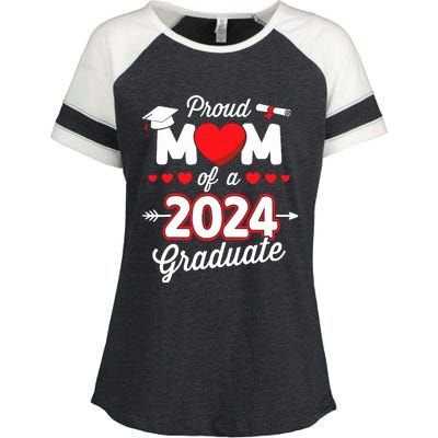 Proud Mom Of A Class Of 2024 Graduate Senior Graduation Enza Ladies Jersey Colorblock Tee