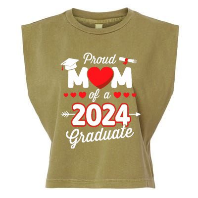 Proud Mom Of A Class Of 2024 Graduate Senior Graduation Garment-Dyed Women's Muscle Tee