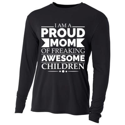 Proud Mom Of Awesome Mother's Day Parents Gift Cooling Performance Long Sleeve Crew