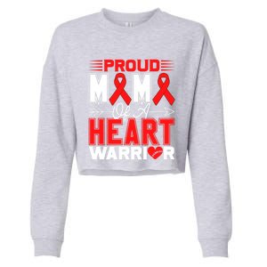 Proud Mimi Of A Heart Warrior Heart Disease Awareness Month Gift Cropped Pullover Crew