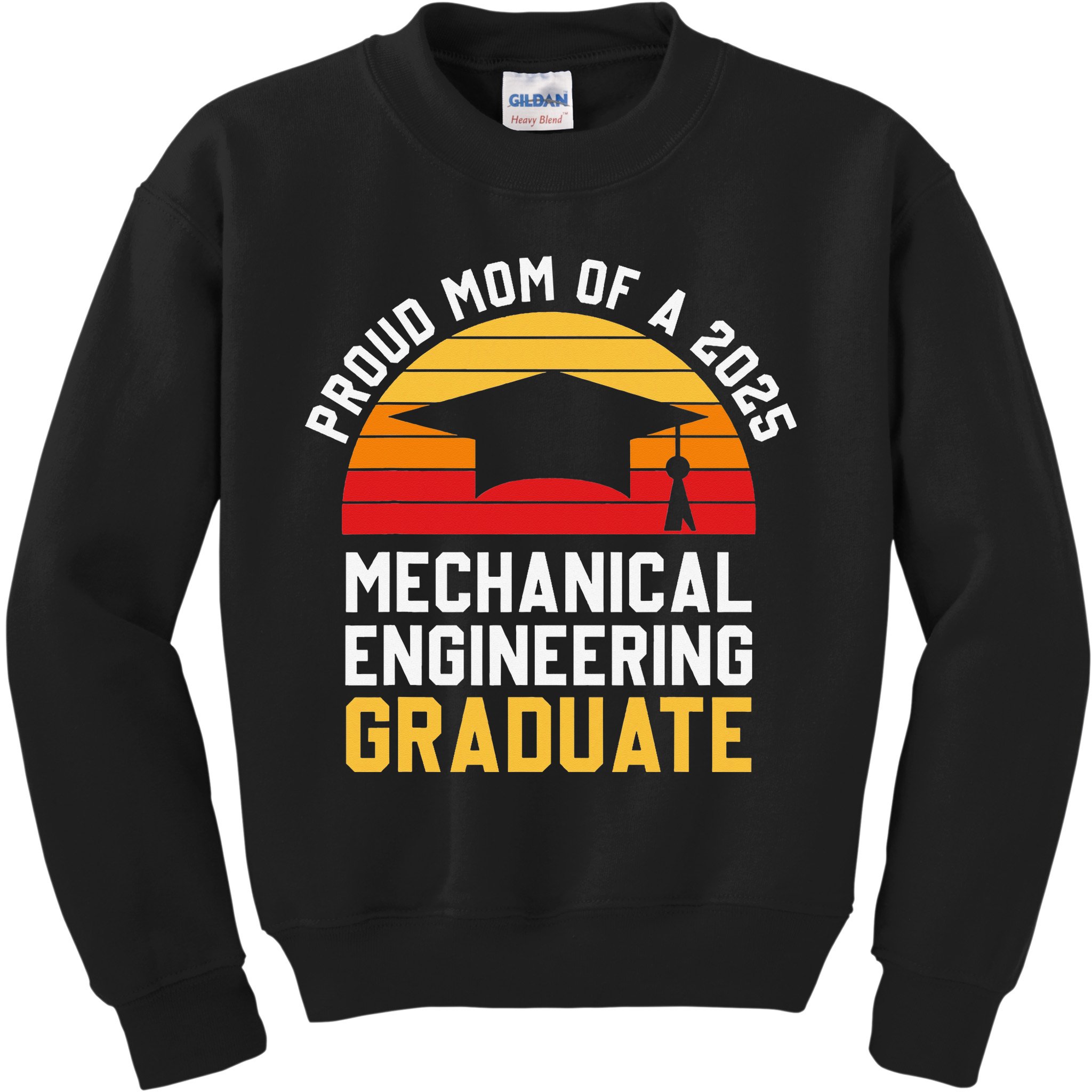 Proud Mom Of Mechanical Engineering Graduate 2025 Kids Sweatshirt