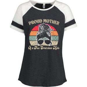 Proud Mother Of A Few Smartass Mothers Day Messy Bun Enza Ladies Jersey Colorblock Tee