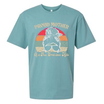 Proud Mother Of A Few Smartass Mothers Day Messy Bun Sueded Cloud Jersey T-Shirt