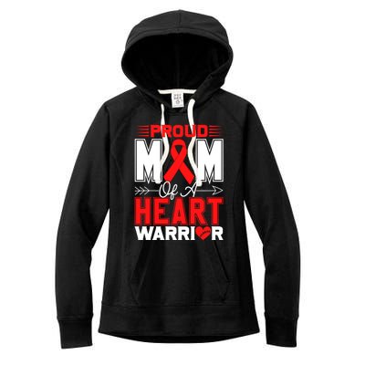 Proud Mom Of A Heart Warrior Heart Disease Awareness Month Funny Gift Women's Fleece Hoodie