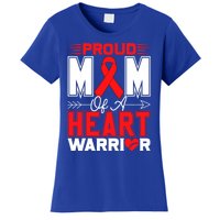 Proud Mom Of A Heart Warrior Heart Disease Awareness Month Funny Gift Women's T-Shirt