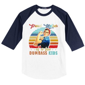 Proud Mother Of A Few Dumbass Mothers Day Gift Mom Baseball Sleeve Shirt