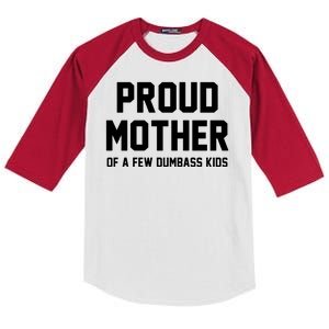 Proud Mother Of A Few Dumbass Kids Funny Kids Colorblock Raglan Jersey