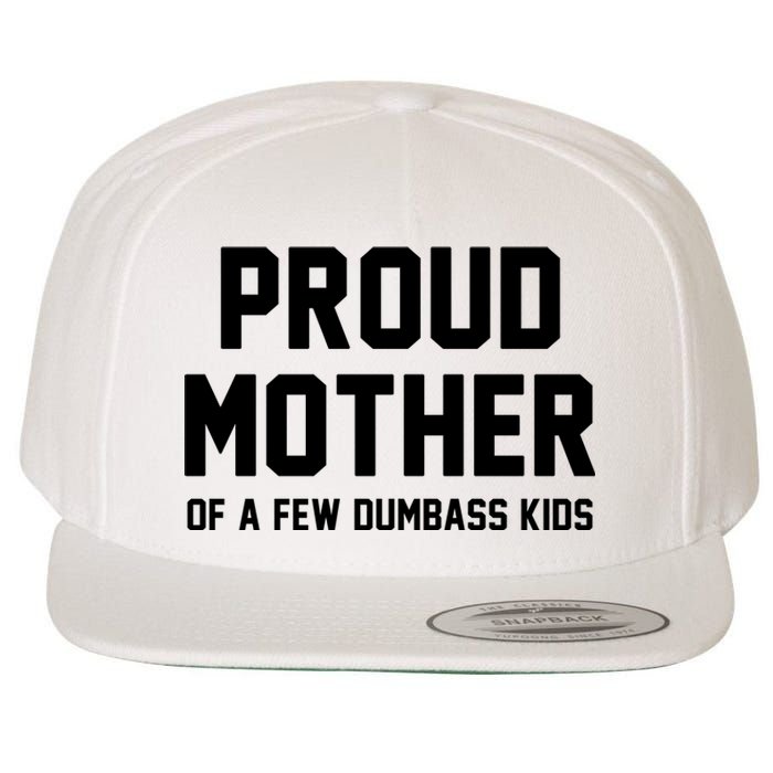 Proud Mother Of A Few Dumbass Kids Funny Wool Snapback Cap