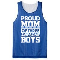 Proud Mom Of Three Awesome Gift Funny Mother's Day Cute Gift Mesh Reversible Basketball Jersey Tank