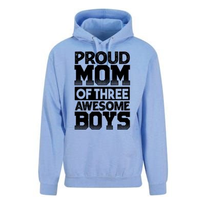 Proud Mom Of Three Awesome Gift Funny Mother's Day Cute Gift Unisex Surf Hoodie