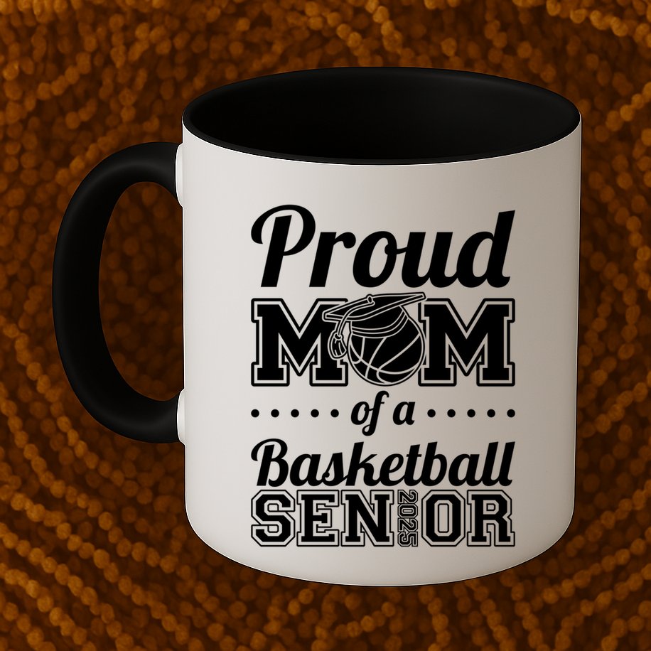 Proud Mom Of A Basketball Senior 2025 Gift Mug