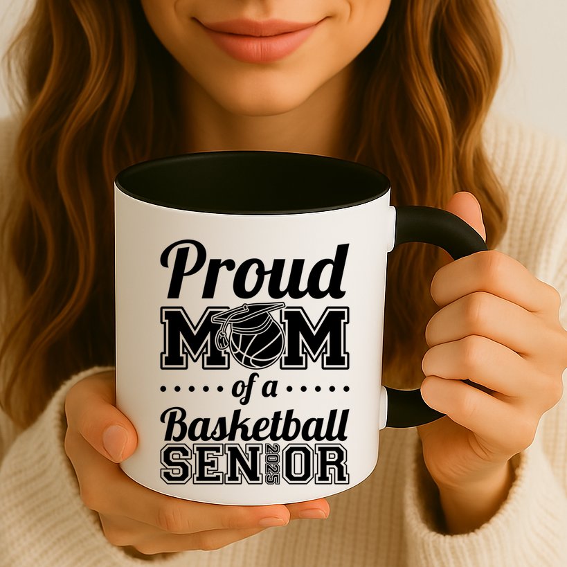 Proud Mom Of A Basketball Senior 2025 Gift Mug