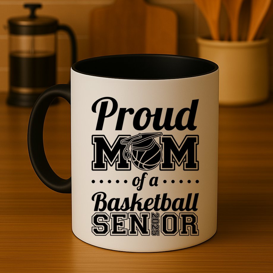 Proud Mom Of A Basketball Senior 2025 Gift Mug