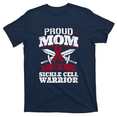 Proud Mom Of A Sickle Cell Warrior SCD Awareness Ribbon T-Shirt