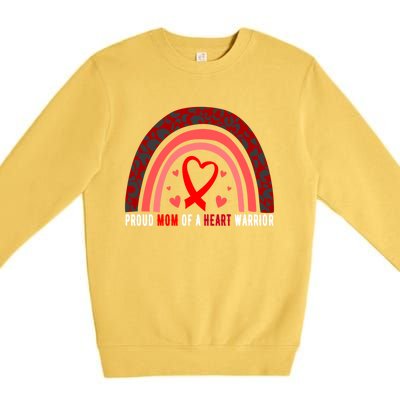 Proud Mom Of A Heart Warrior Chd Awareness Cool Gift Premium Crewneck Sweatshirt