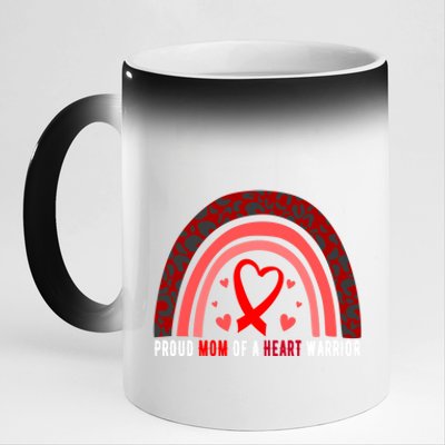 Proud Mom Of A Heart Warrior Chd Awareness Cool Gift 11oz Black Color Changing Mug