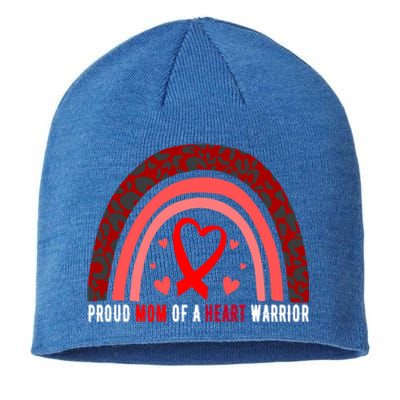 Proud Mom Of A Heart Warrior Chd Awareness Cool Gift Sustainable Beanie