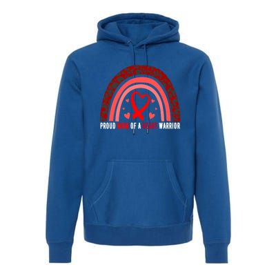 Proud Mom Of A Heart Warrior Chd Awareness Cool Gift Premium Hoodie