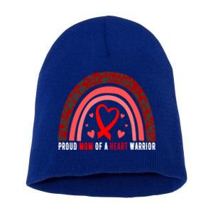 Proud Mom Of A Heart Warrior Chd Awareness Cool Gift Short Acrylic Beanie