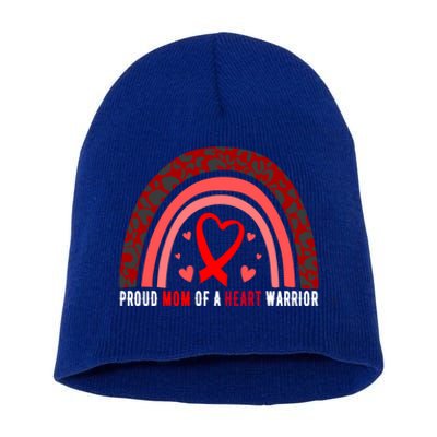 Proud Mom Of A Heart Warrior Chd Awareness Cool Gift Short Acrylic Beanie