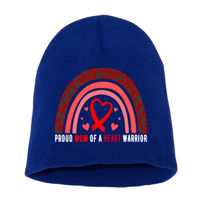 Proud Mom Of A Heart Warrior Chd Awareness Cool Gift Short Acrylic Beanie