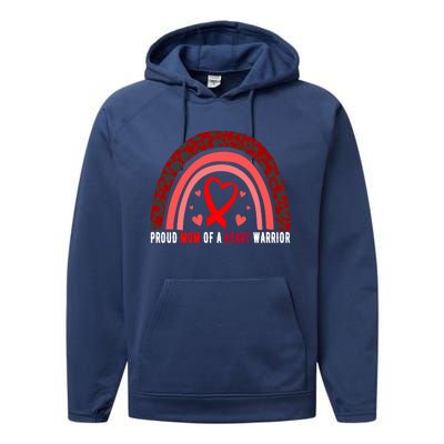 Proud Mom Of A Heart Warrior Chd Awareness Cool Gift Performance Fleece Hoodie