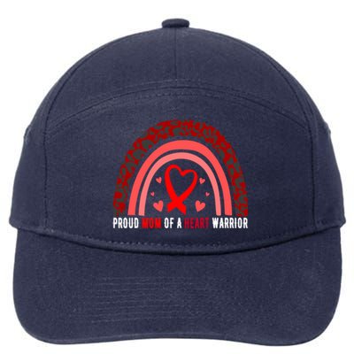 Proud Mom Of A Heart Warrior Chd Awareness Cool Gift 7-Panel Snapback Hat