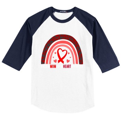 Proud Mom Of A Heart Warrior Chd Awareness Cool Gift Baseball Sleeve Shirt