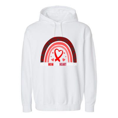 Proud Mom Of A Heart Warrior Chd Awareness Cool Gift Garment-Dyed Fleece Hoodie