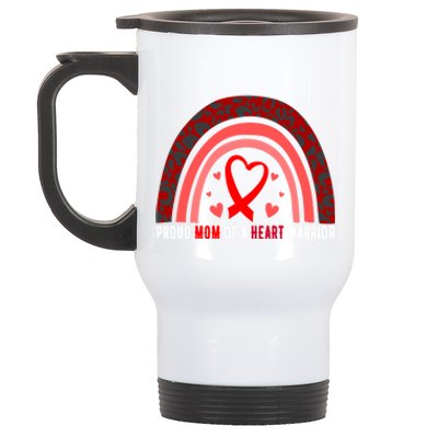 Proud Mom Of A Heart Warrior Chd Awareness Cool Gift Stainless Steel Travel Mug