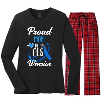 Proud Mom Of An ALS Warrior Daughter Son ALS Awareness Women's Long Sleeve Flannel Pajama Set 