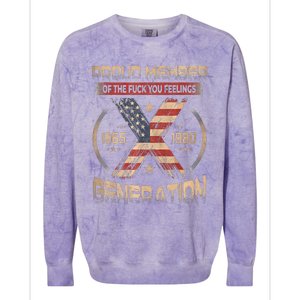 Proud Member Of The Fuck Your Feelings Gen X Usa Colorblast Crewneck Sweatshirt