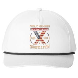 Proud Member Of The Fuck Your Feelings Gen X Usa Snapback Five-Panel Rope Hat