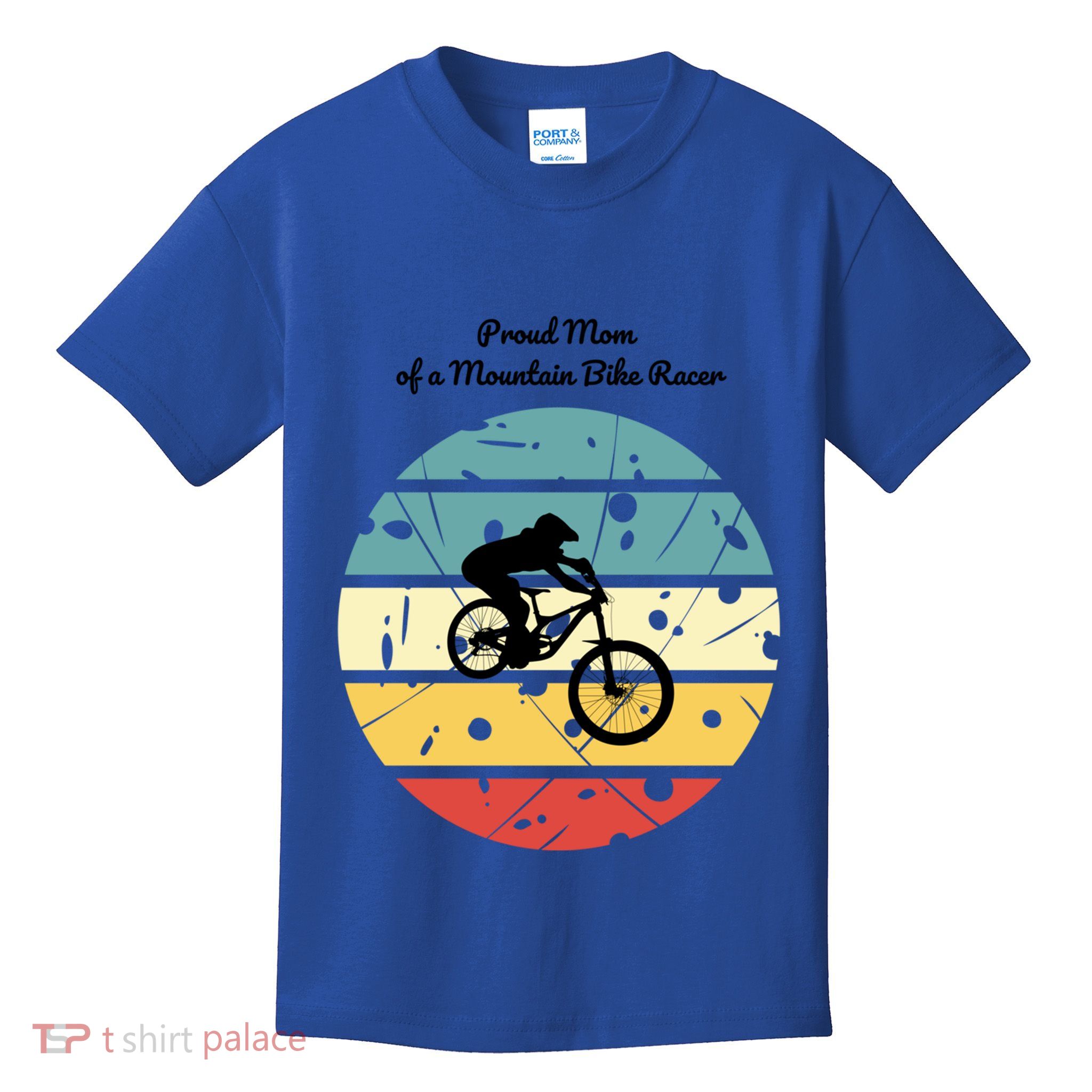 Proud Mom Of A Mountain Bike Racer Cool Gift Kids T-Shirt