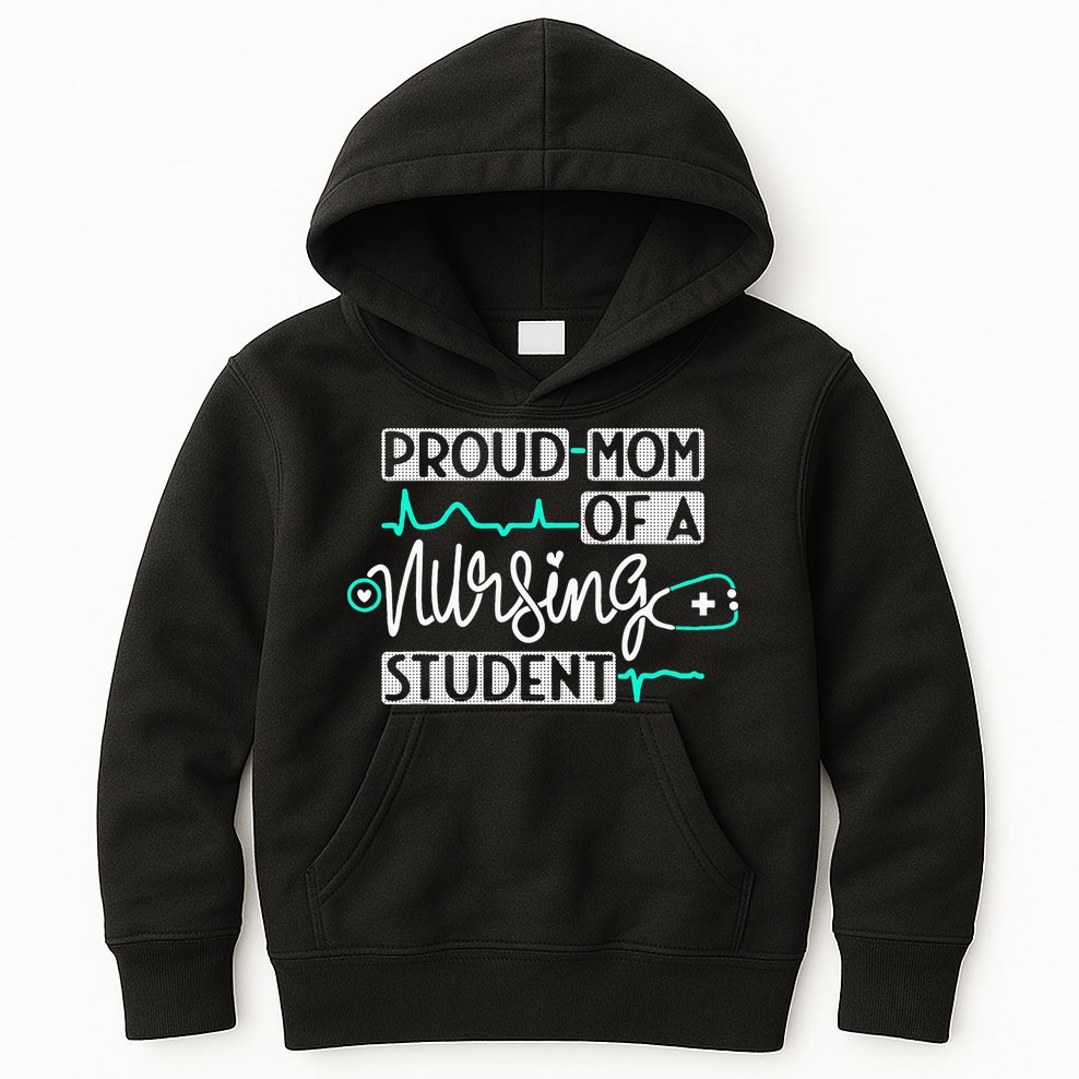 Proud Mom Of A Nursing Student Future RN Daughter Nurses Mom Kids Hoodie