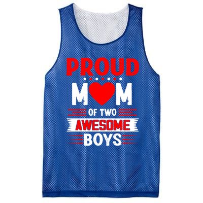 Proud Mom Of Two Awesome Mothers Day Best Mom Ever Meaningful Gift Mesh Reversible Basketball Jersey Tank