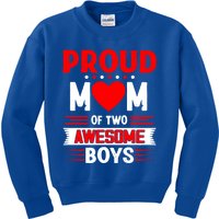 Proud Mom Of Two Awesome Mothers Day Best Mom Ever Meaningful Gift Kids Sweatshirt