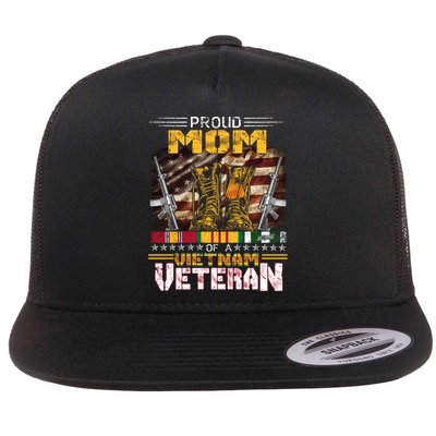 Proud Mom Of A Vietnam Veteran Gift Vietnam War Vet Gift Flatbill Hat