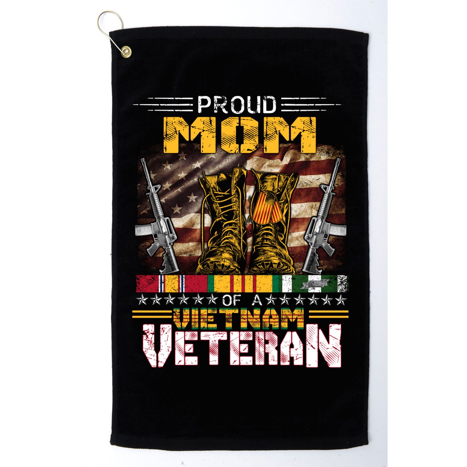 Proud Mom Of A Vietnam Veteran Gift Vietnam War Vet Gift Golf Towel