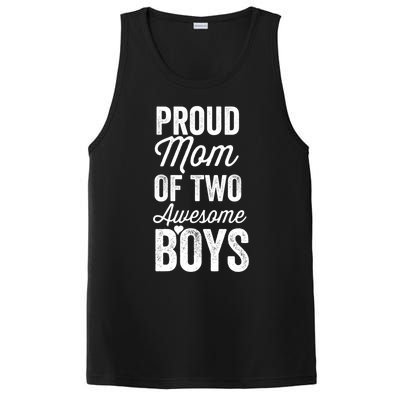 Proud Mom Of Two Awesome Great Gift PosiCharge Competitor Tank