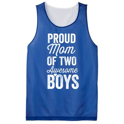 Proud Mom Of Two Awesome Great Gift Mesh Reversible Basketball Jersey Tank