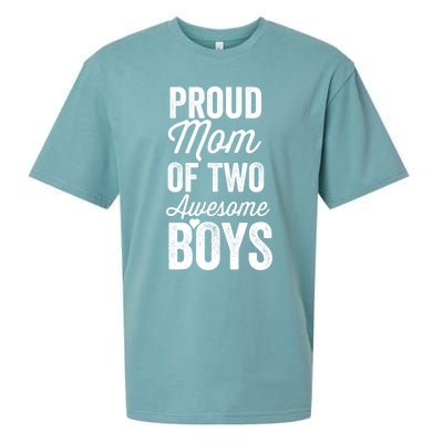 Proud Mom Of Two Awesome Great Gift Sueded Cloud Jersey T-Shirt