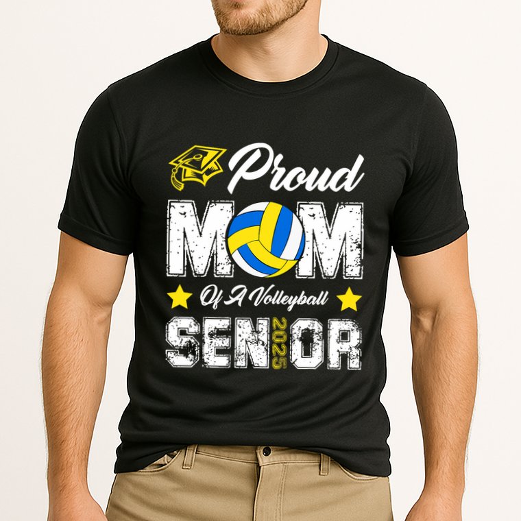 Proud Mom Of A Volleyball Senior Class Of 2025 Graduation Cooling Performance Crew T-Shirt