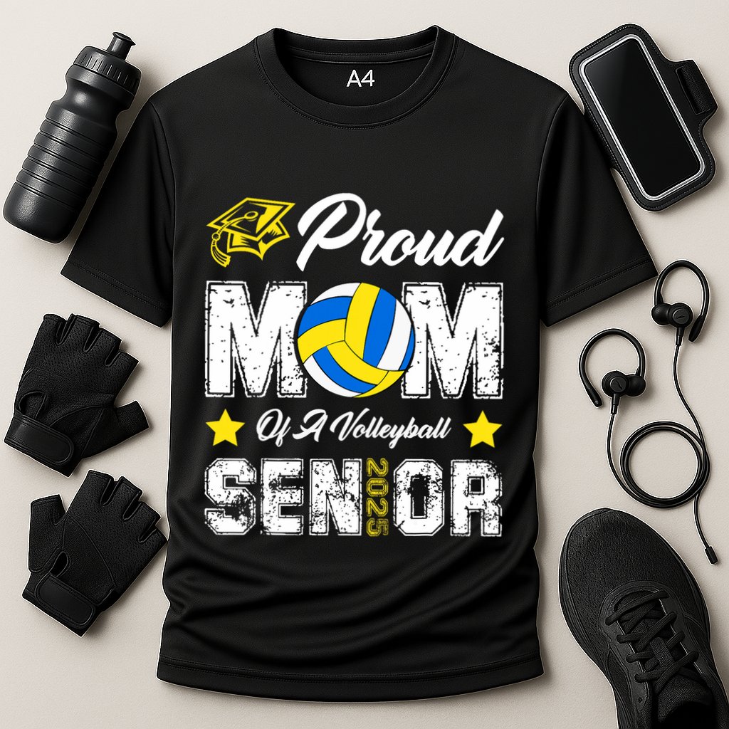Proud Mom Of A Volleyball Senior Class Of 2025 Graduation Cooling Performance Crew T-Shirt